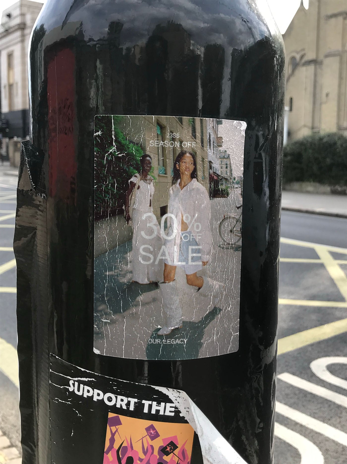 Sticker on Street Lamp