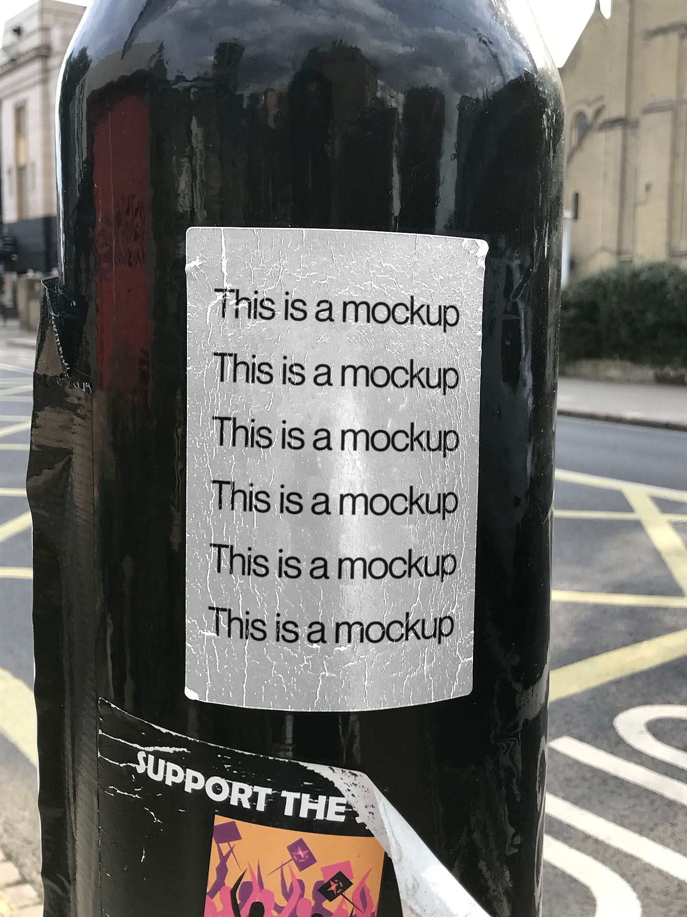 Sticker on Street Lamp