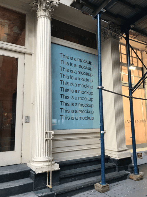 Boutique Glass Poster Billboard Mockup
