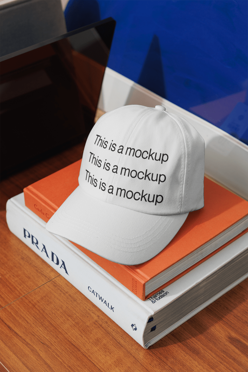 Cap Mockup On Book - Mock Exchange