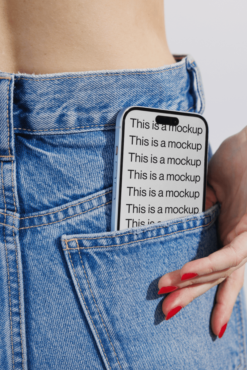 iPhone in Jeans Mockup - Mock Exchange