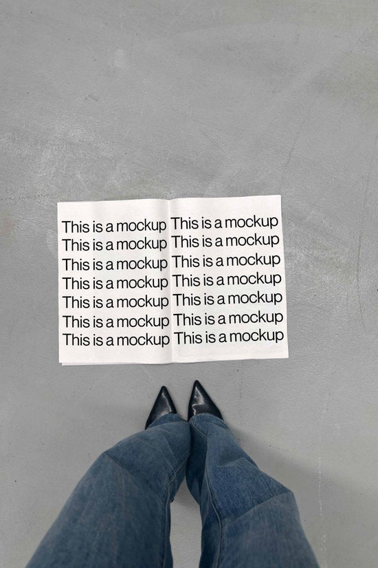 Newspaper Double Concrete Black Heels Mockup - Mock Exchange