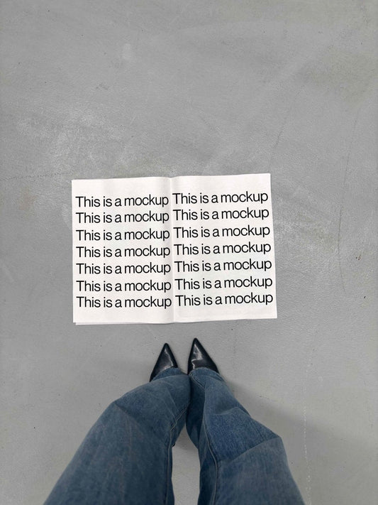 Newspaper Double Concrete Black Heels Mockup - Mock Exchange