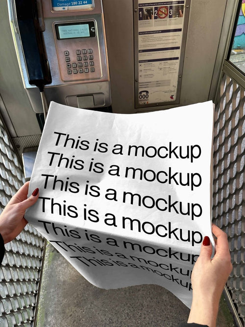 Newspaper Phone Booth 01 Mockup