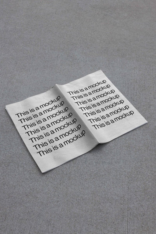 Newspaper Spread Concrete 02 Mockup - Mock Exchange