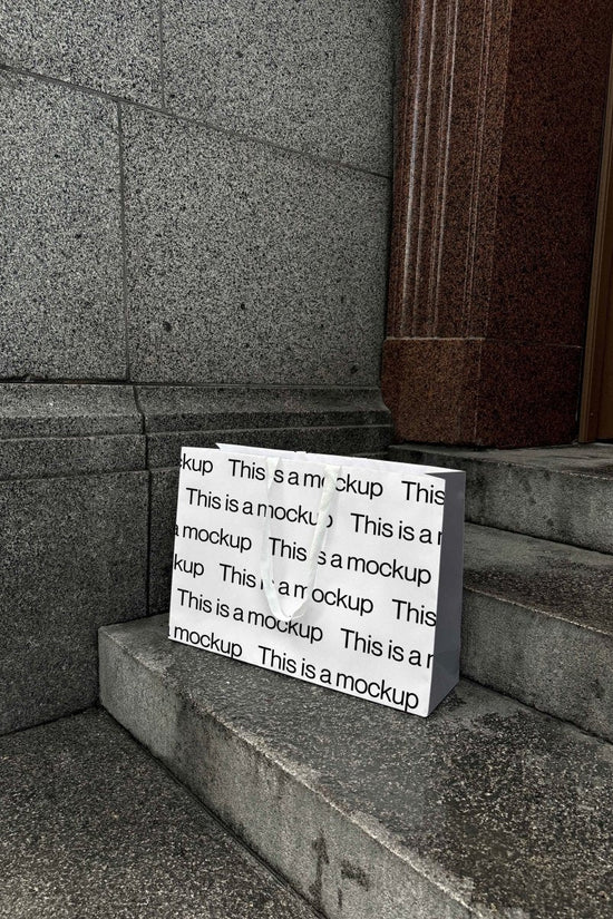 Paper Bag Heritage Steps Mockup - Mock Exchange