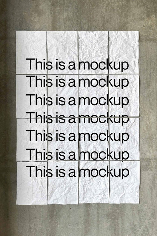 Paper Crumpled x16 Industrial Wall Dark Mockup - Mock Exchange