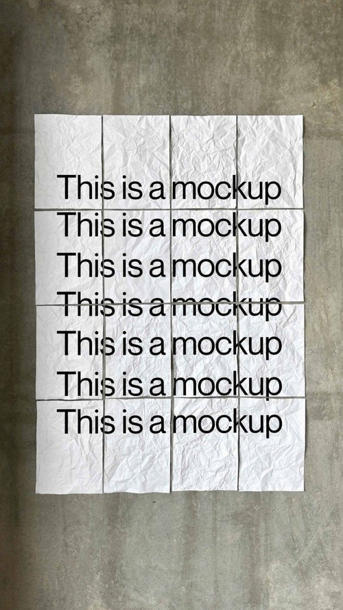 Paper Crumpled x16 Industrial Wall Dark Mockup