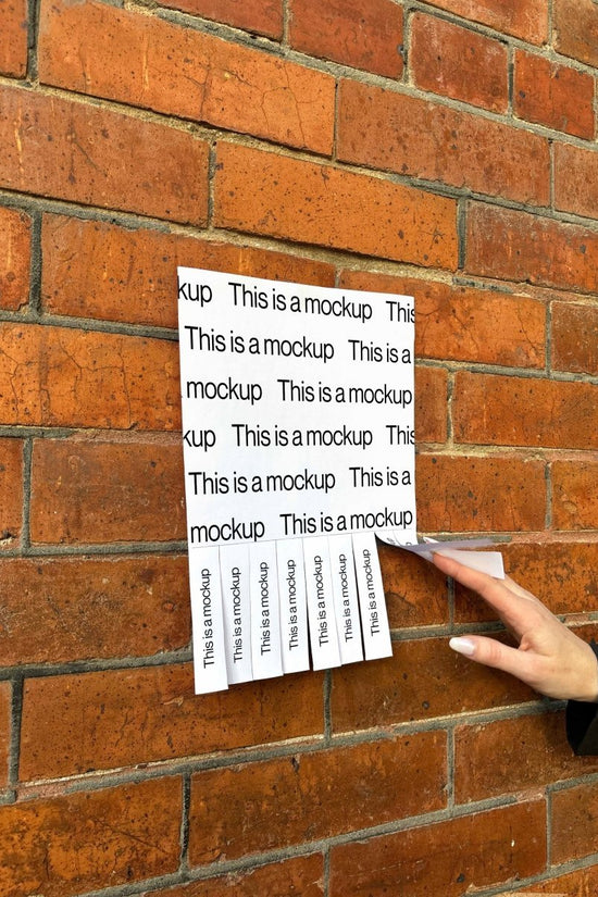 Paper Tear Off Brick Hand Mockup - Mock Exchange