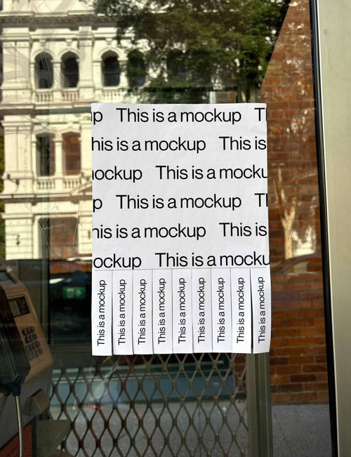 Paper Tear Off Phone Booth Mockup
