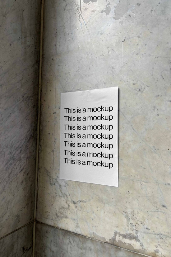 Poster on Marble Wall Mockup - Mock Exchange