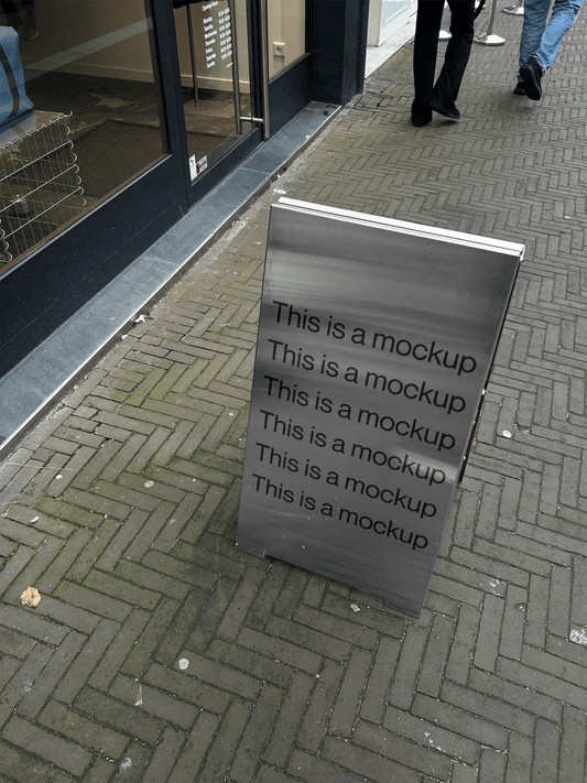 Sleek Metal Sign Display - Mock Exchange