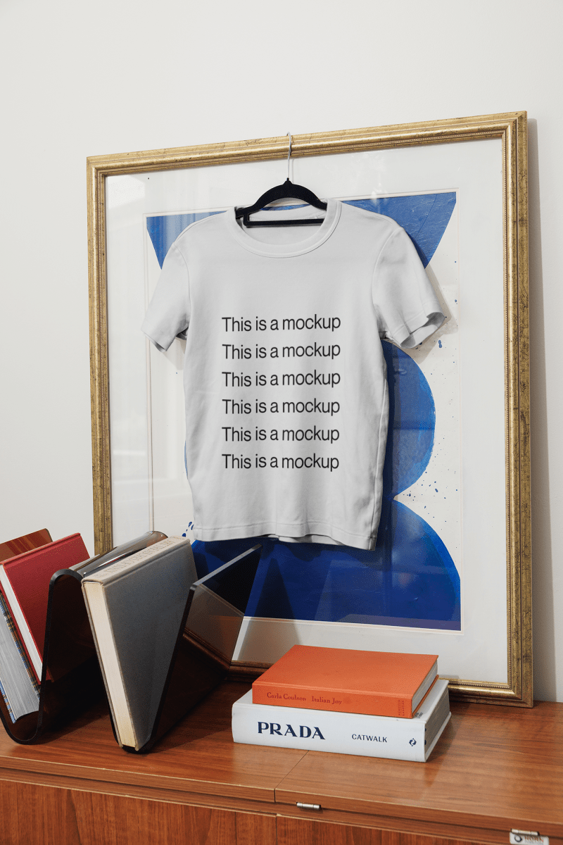 T-shirt Mockup on Gold Frame - Mock Exchange