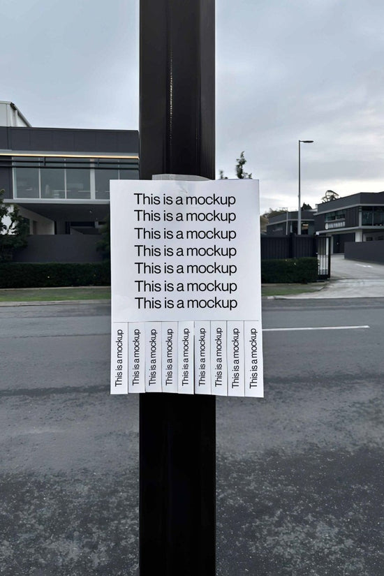 Tear off Paper on Urban Lamp Post Mockup - Mock Exchange