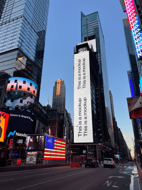 Triangular Mega Screen Times Square Mega Screen Mockup – Mock Exchange