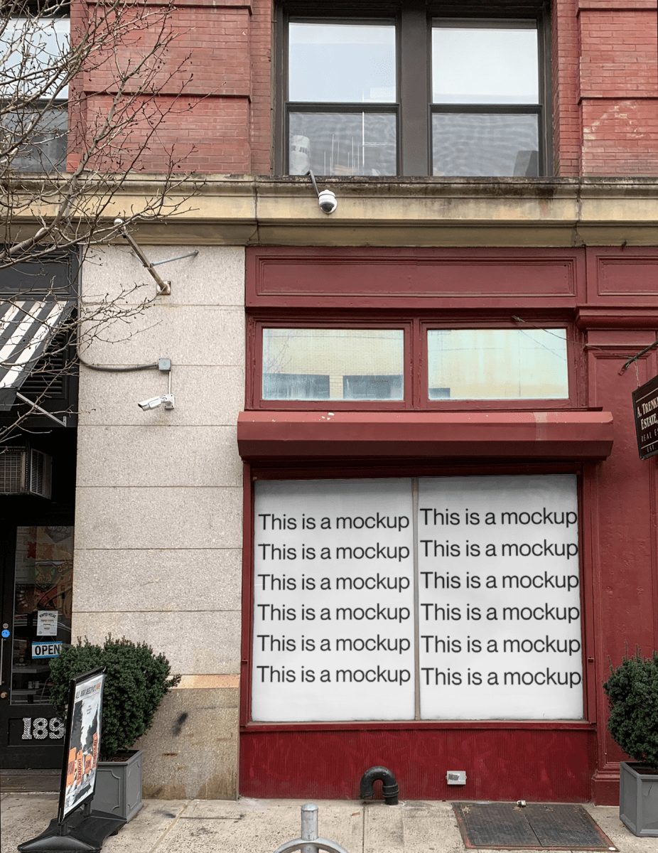 Twin Panel Glass Poster Mockup - Mock Exchange