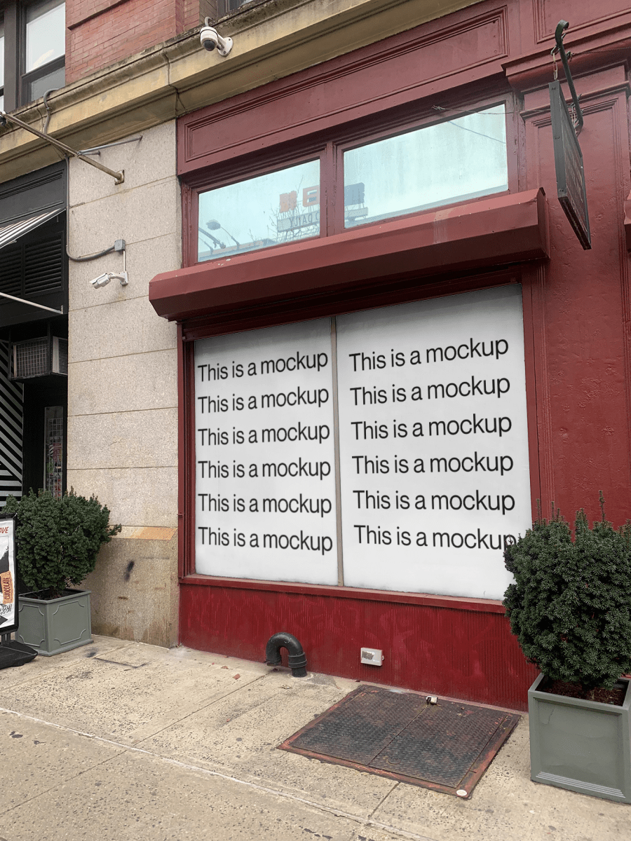 Twin Panel Glass Poster Mockup Side View - Mock Exchange