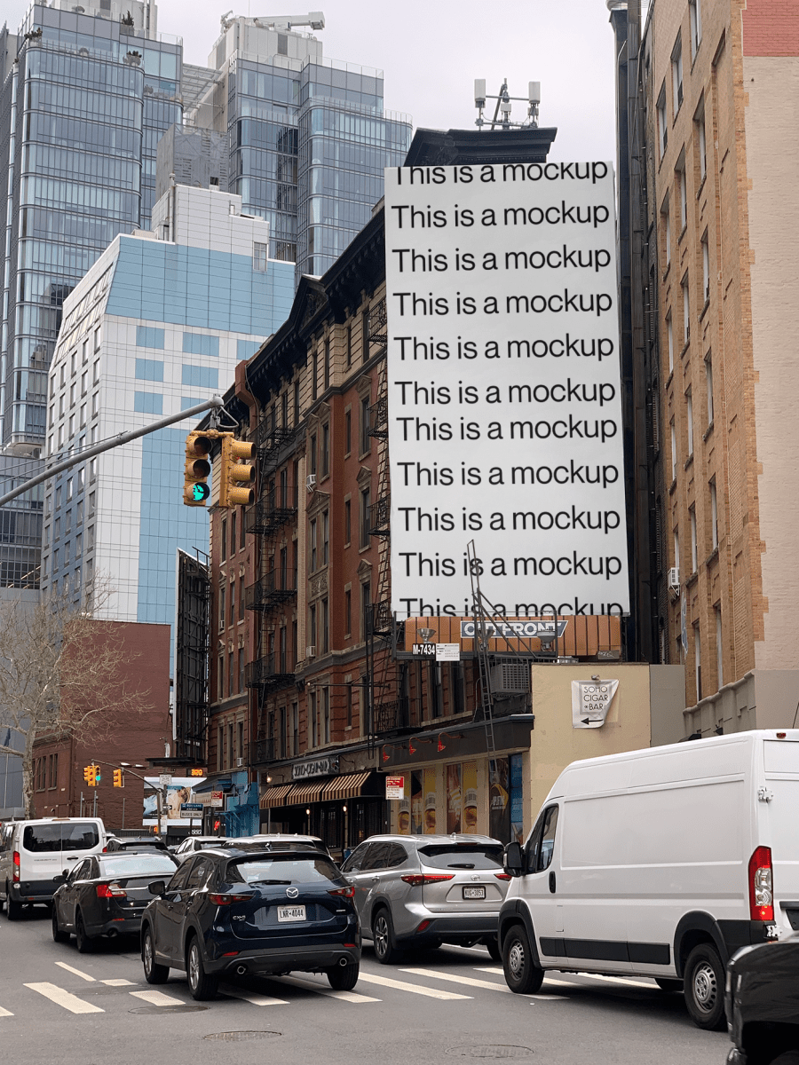 Vertical City Billboard Mockup - Mock Exchange
