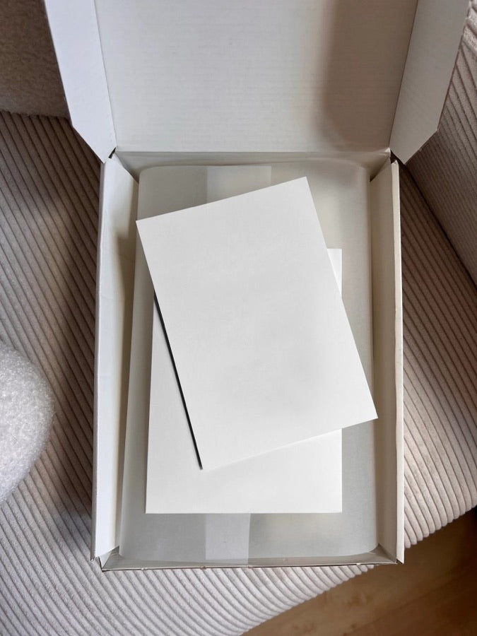 Cards in a box, blank