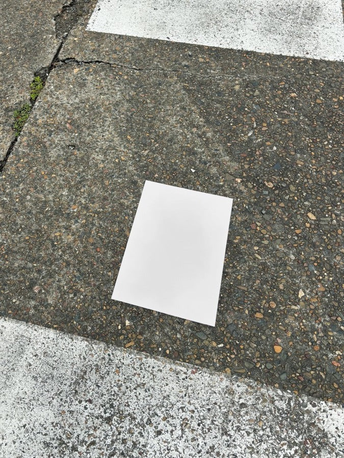 Paper on a crosswalk, blank